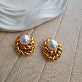 Baroque Gold Plated Twisted Earrings