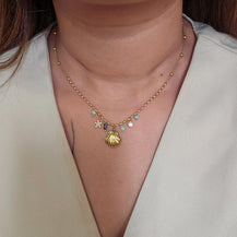 Olivia Gold Shell Necklace-2  taahirajewellery