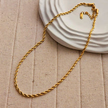 18kt G.P Rope Chain Necklace-4  taahirajewellery