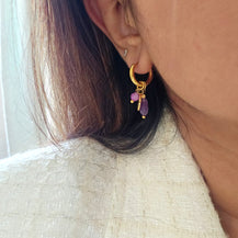 Purple Stone Cuff Earrings-2  taahirajewellery