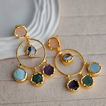 Betty Dangle Brass Earrings-3  taahirajewellery