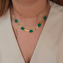 Valentina Green Stone Necklace-2  taahirajewellery