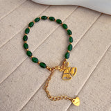 Christmas Green Bead Bracelet