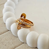 Safety Pin Layered Ring