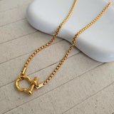 Mahi Round Chain Lock Necklace