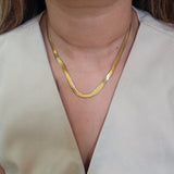 18kt G.P Herringbone Necklace