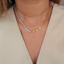 Baguette shape Zircon tennis necklace-2  taahirajewellery