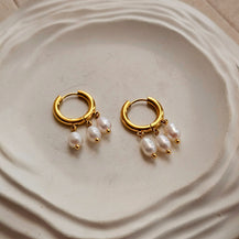 Triple Pearl Cuff Earrings-4  taahirajewellery