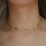 18K G.P Zircon Studded Necklace