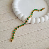 Aster Emerald Heart Bracelet