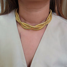 Reese Chunky Twisted Choker Necklace-1  taahirajewellery