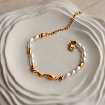 Emma Pearl Chain Bracelet-2  taahirajewellery