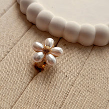 Bold Pearl Flower Adjustable Ring-2  taahirajewellery
