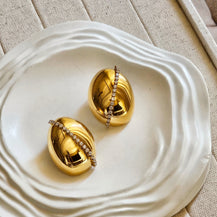 18kt Gold Plated Zircon Stud Earrings-3  taahirajewellery