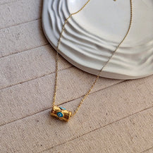 Evil Eye Round Pandent Necklace-1  taahirajewellery