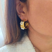 Teo Pearl Hoop Earrings-2  taahirajewellery