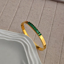 Rihanna Green Baguette Bracelet-1  taahirajewellery