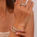 18kt Gold Plated Zircon Marquise cut bracelet