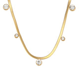 18K G.P Zircon Studded Necklace