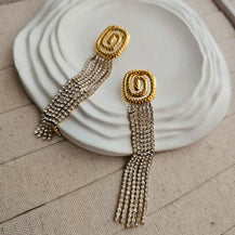 Daisy Dangle Zircon Earrings-3  taahirajewellery