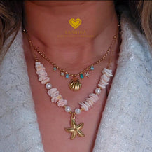 Starfish pastel Necklace-4  taahirajewellery