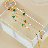 Love Heart Emerald Ring Bracelet