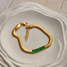 Echo Green Stones Bracelet-1  taahirajewellery