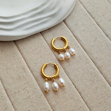 Triple Pearl Cuff Earrings-3  taahirajewellery