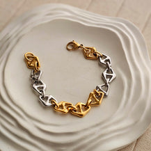 Joy Silver & Gold Link Bracelet-2  taahirajewellery