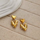 Selvie Pearl Heart Earrings