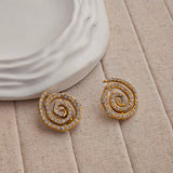 Luke Twirl Zircon Stud Earrings